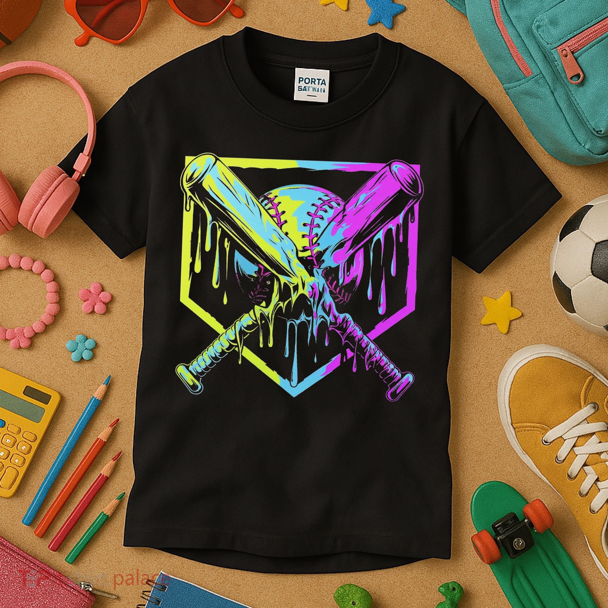 Baseball Drip For Ice Cream Drip Baseball Kids T-Shirt