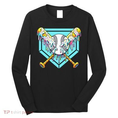 Baseball Drip For Ice Cream Drip Yout.h Baseball Long Sleeve Shirt