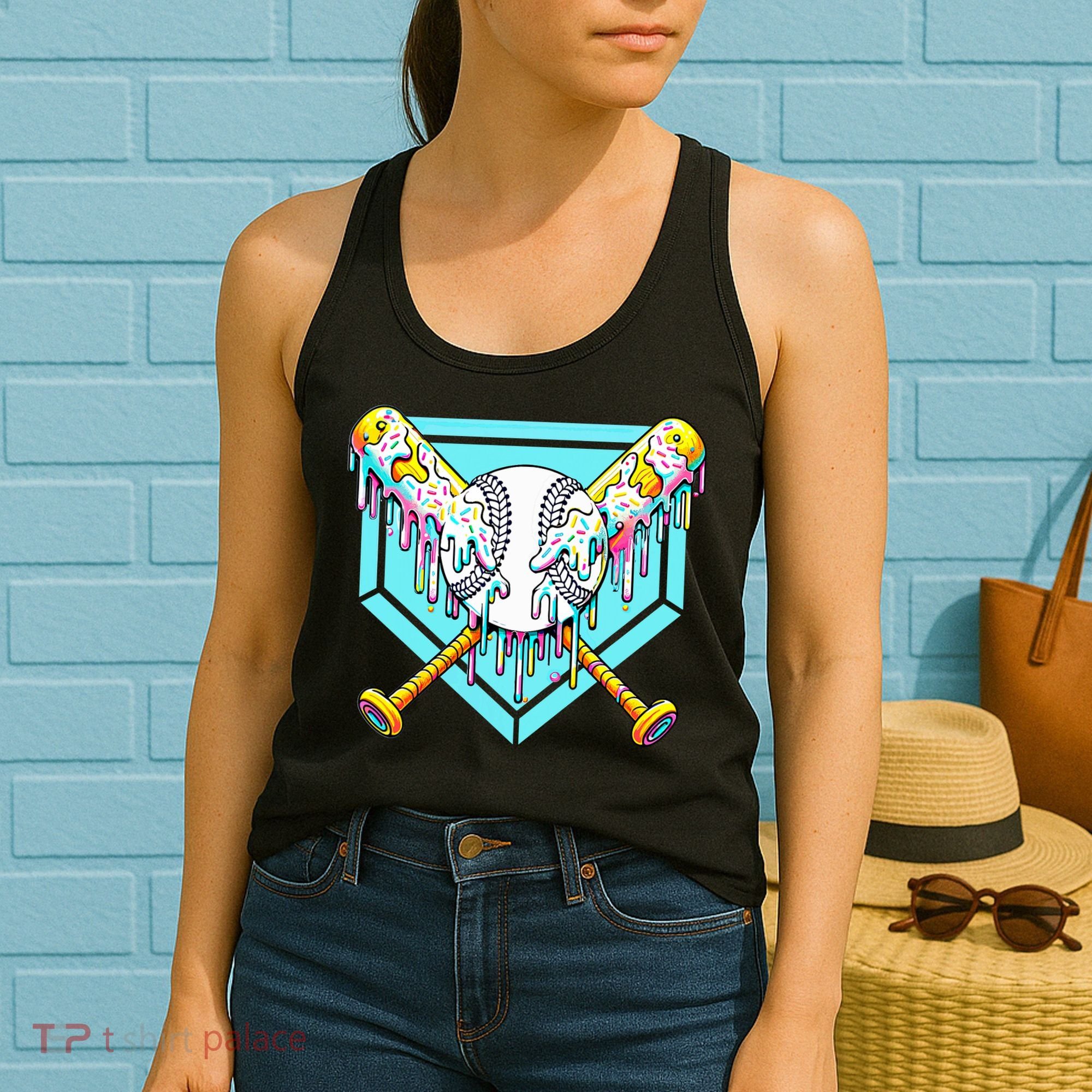 Baseball Drip For Ice Cream Drip Yout.h Baseball Women's Tank Top