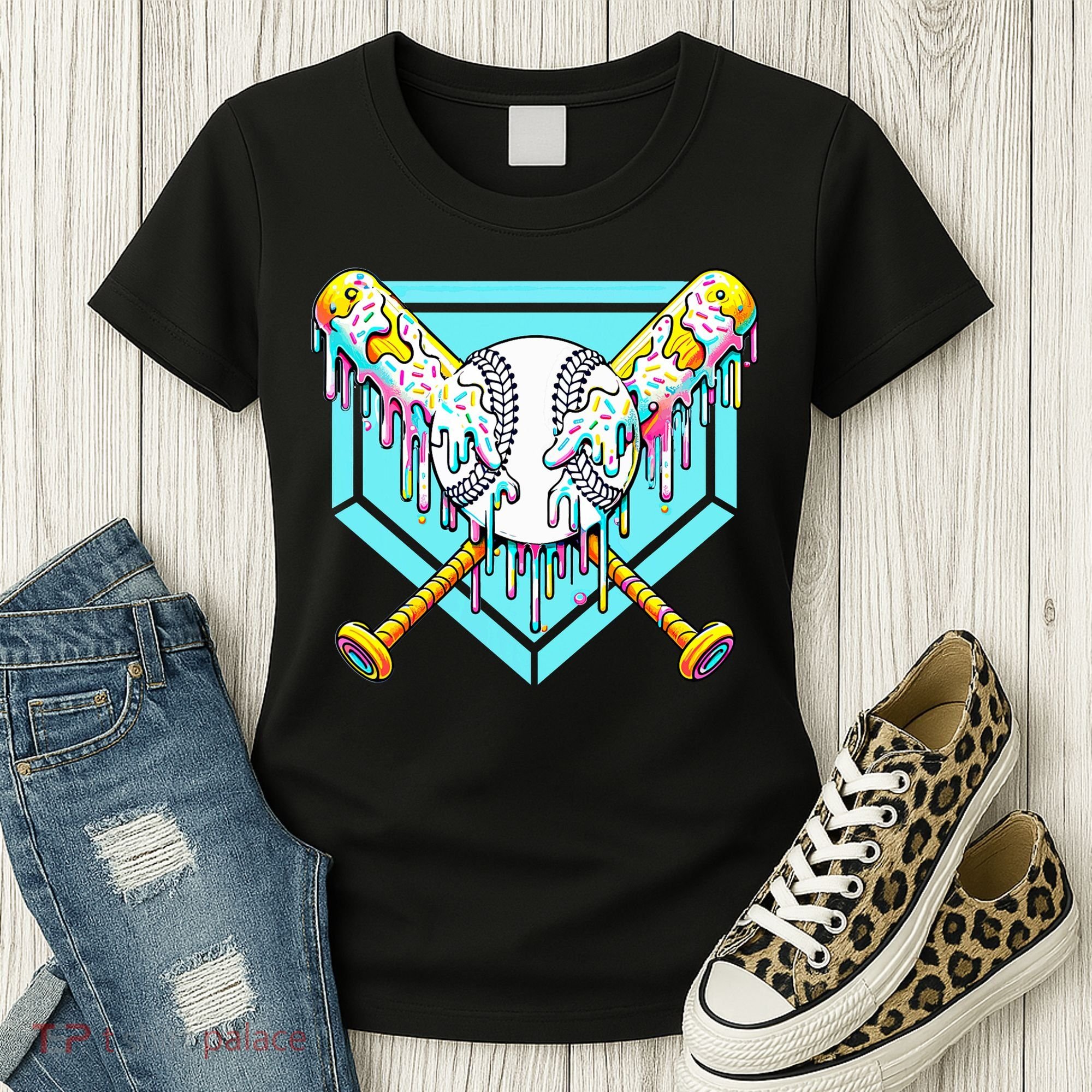 Baseball Drip For Ice Cream Drip Yout.h Baseball Women's T-Shirt