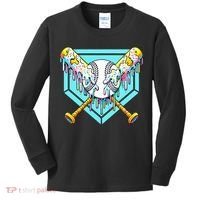 Baseball Drip For Ice Cream Drip Yout.h Baseball Kids Long Sleeve Shirt thumb 0