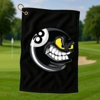 Billiards Dad Funny 8 Ball Angry Billiards Gift For Father’s Day Golf Towel thumb 1