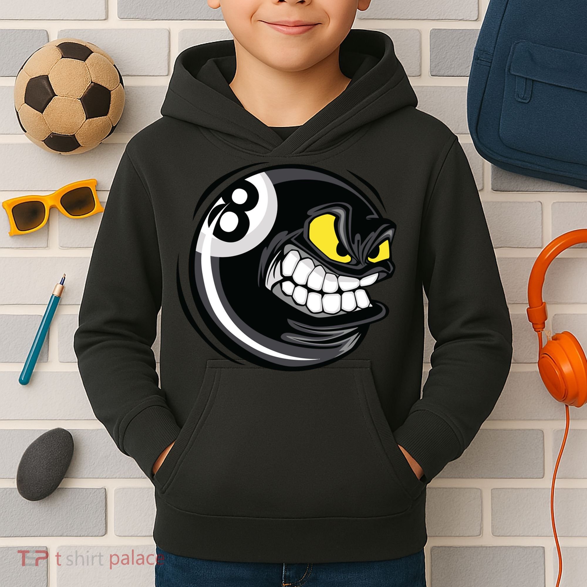 Billiards Dad Funny 8 Ball Angry Billiards Gift For Father’s Day Kids Hoodie