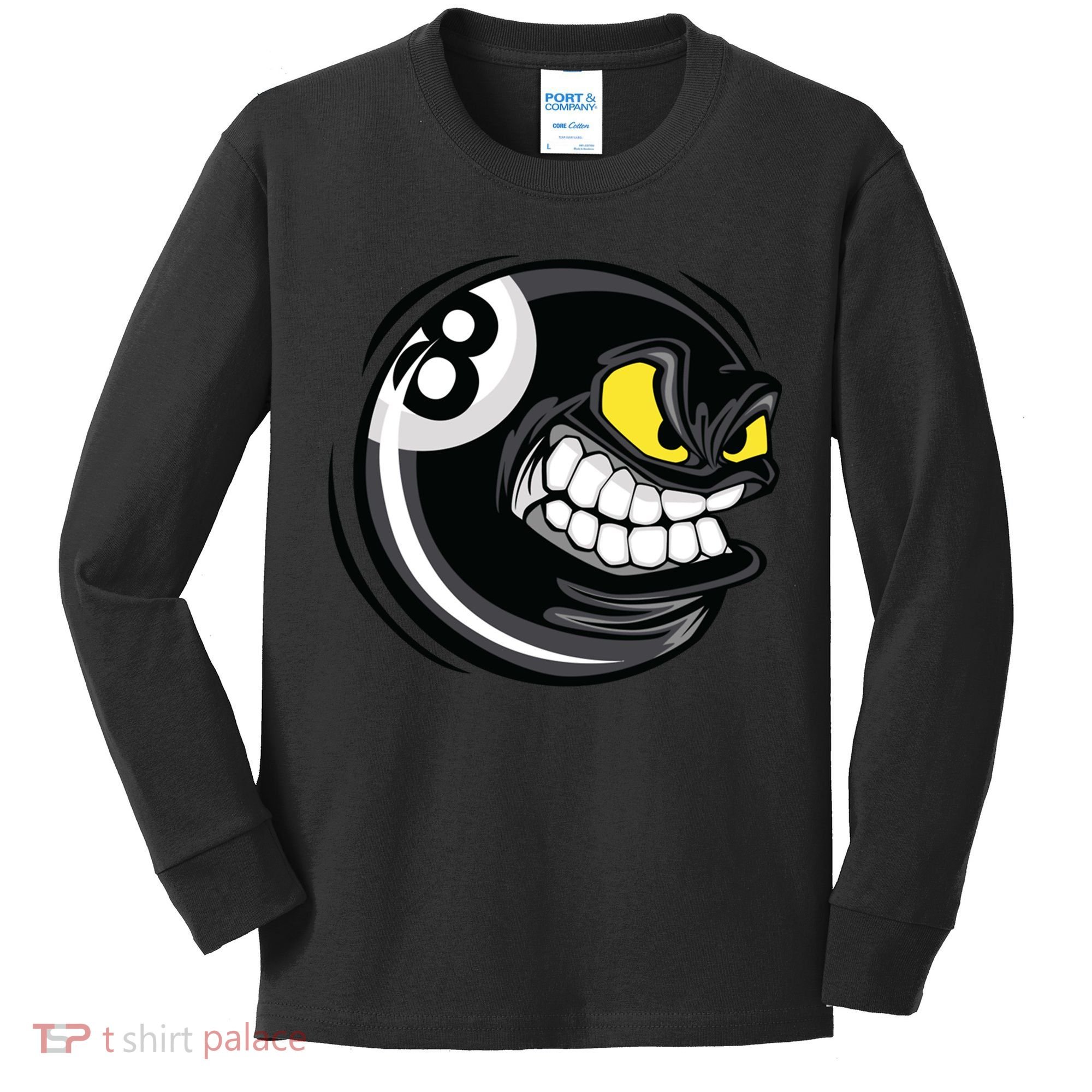 Billiards Dad Funny 8 Ball Angry Billiards Gift For Father’s Day Kids Long Sleeve Shirt