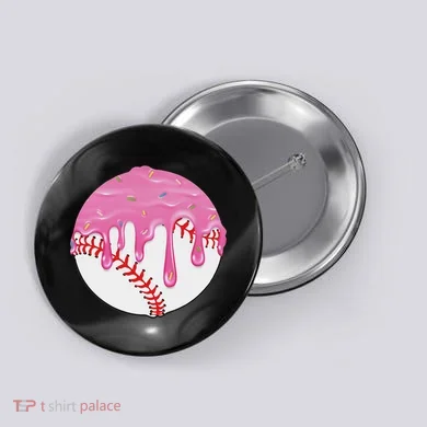 Baseball Drip Fun Baseball Button