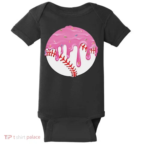 Baseball Drip Fun Baseball Baby Bodysuit in the selected color