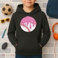 Baseball Drip Fun Baseball Kids Hoodie thumb 2