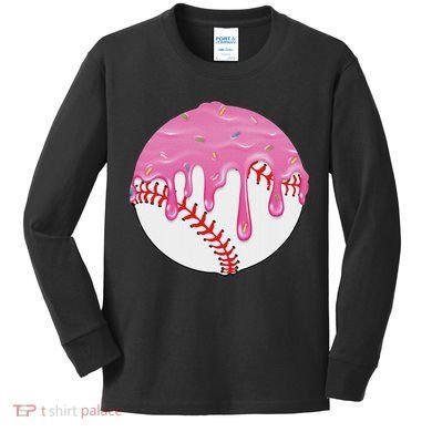 Baseball Drip Fun Baseball Kids Long Sleeve Shirt