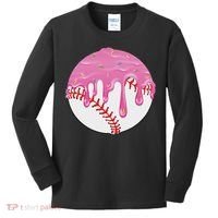 Baseball Drip Fun Baseball Kids Long Sleeve Shirt thumb 0