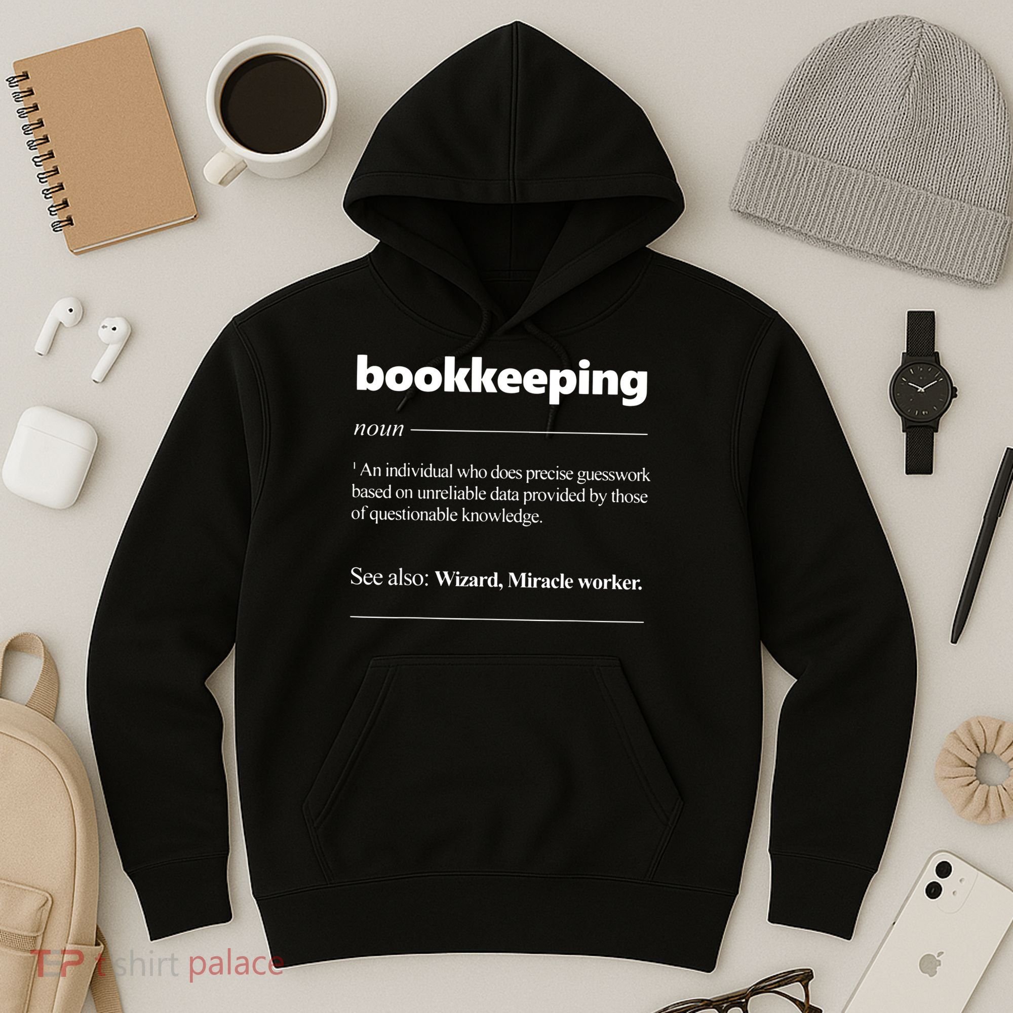 Bookkeeping Definition Funny Bookkeeper Gift Accountant Hoodie