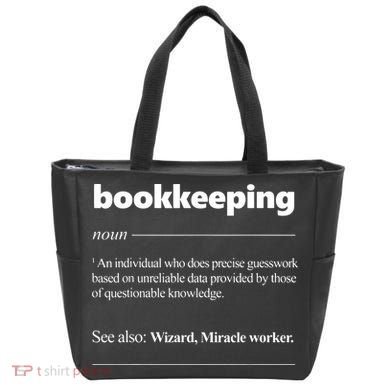Bookkeeping Definition Funny Bookkeeper Gift Accountant Tote Bag