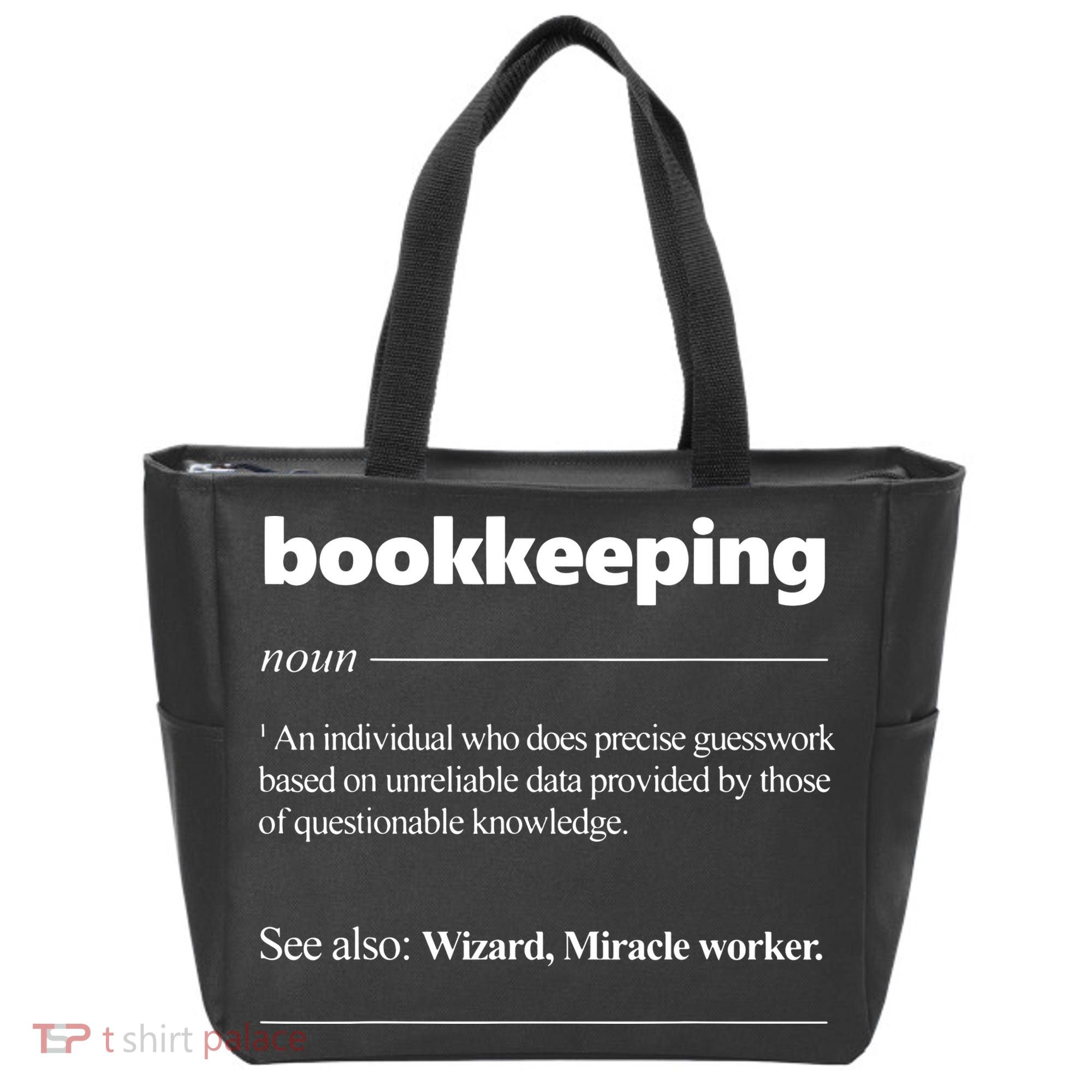 Bookkeeping Definition Funny Bookkeeper Gift Accountant Tote Bag