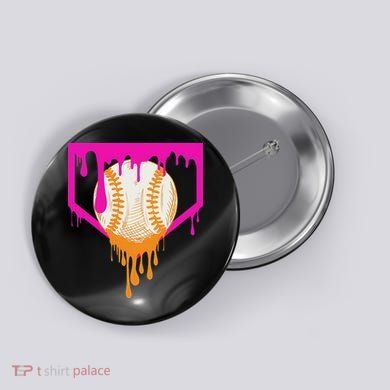 Baseball Drip For Ice Cream Drip Baseball Button