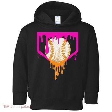 Baseball Drip For Ice Cream Drip Baseball Toddler Hoodie