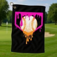 Baseball Drip For Ice Cream Drip Baseball Golf Towel thumb 1