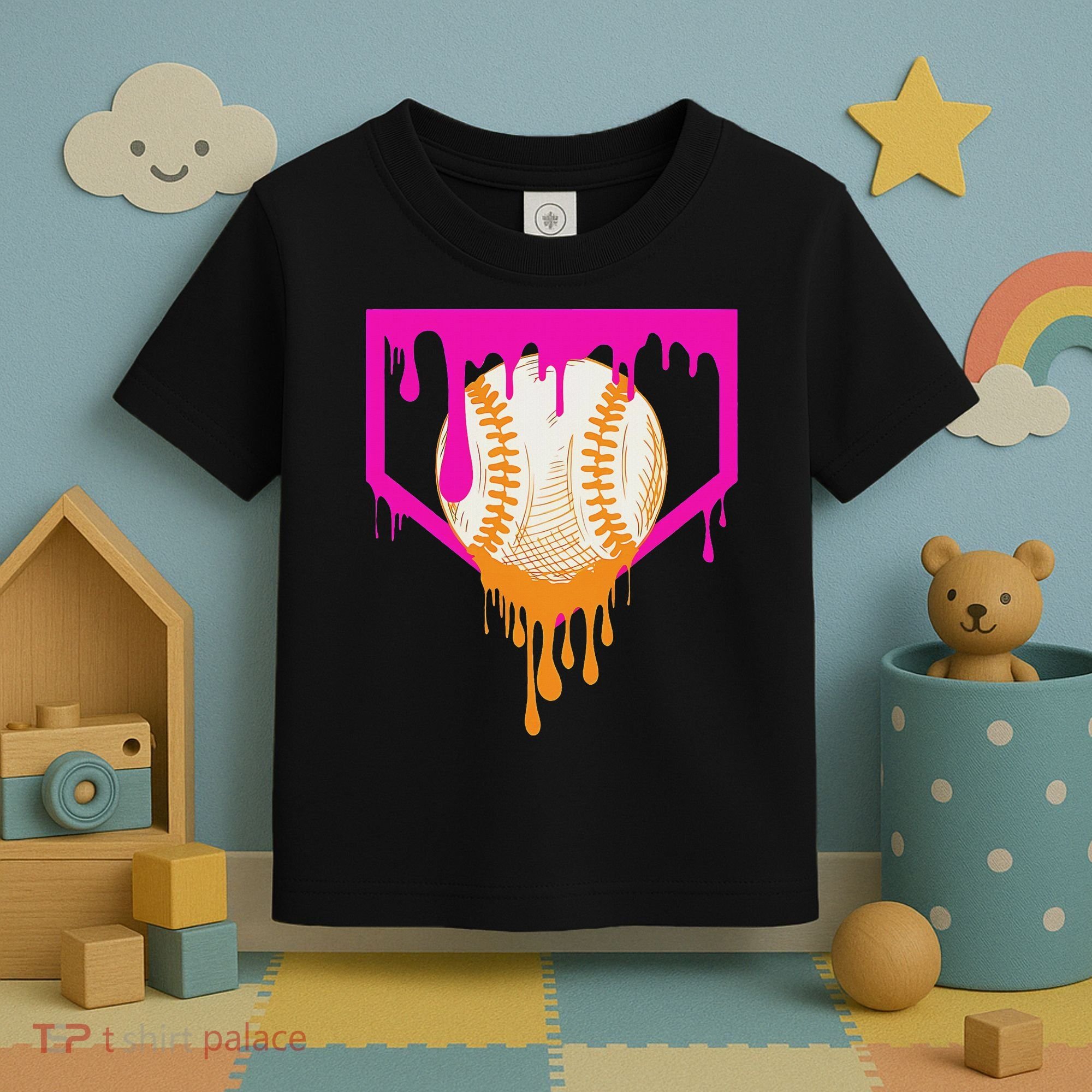 Baseball Drip For Ice Cream Drip Baseball Toddler T-Shirt