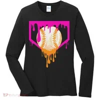 Baseball Drip For Ice Cream Drip Baseball Women's Long Sleeve Shirt thumb 0