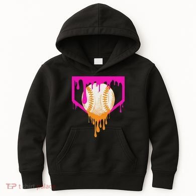 Baseball Drip For Ice Cream Drip Baseball Kids Hoodie