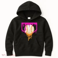 Baseball Drip For Ice Cream Drip Baseball Kids Hoodie thumb 0