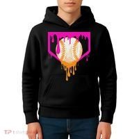 Baseball Drip For Ice Cream Drip Baseball Kids Hoodie thumb 4