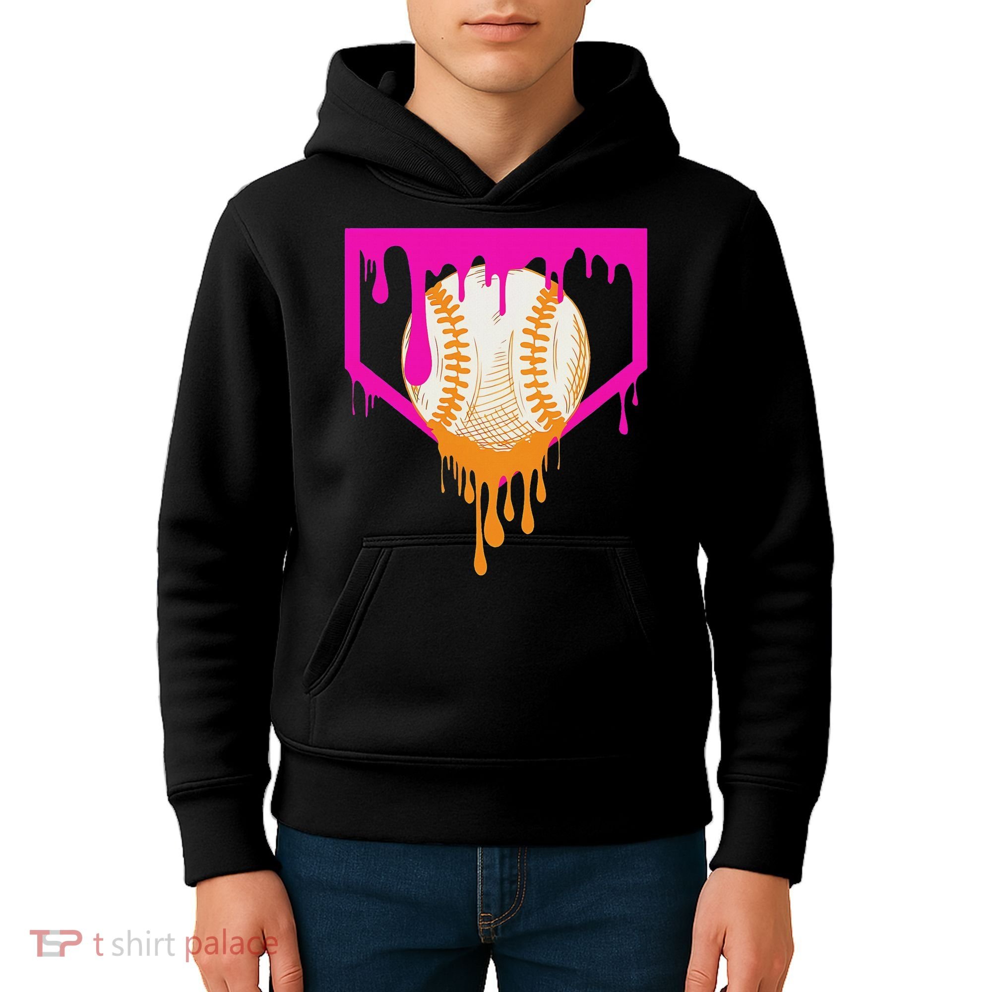 Baseball Drip For Ice Cream Drip Baseball Kids Hoodie