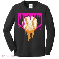 Baseball Drip For Ice Cream Drip Baseball Kids Long Sleeve Shirt thumb 0