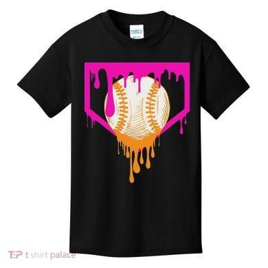 Baseball Drip For Ice Cream Drip Baseball Kids T-Shirt
