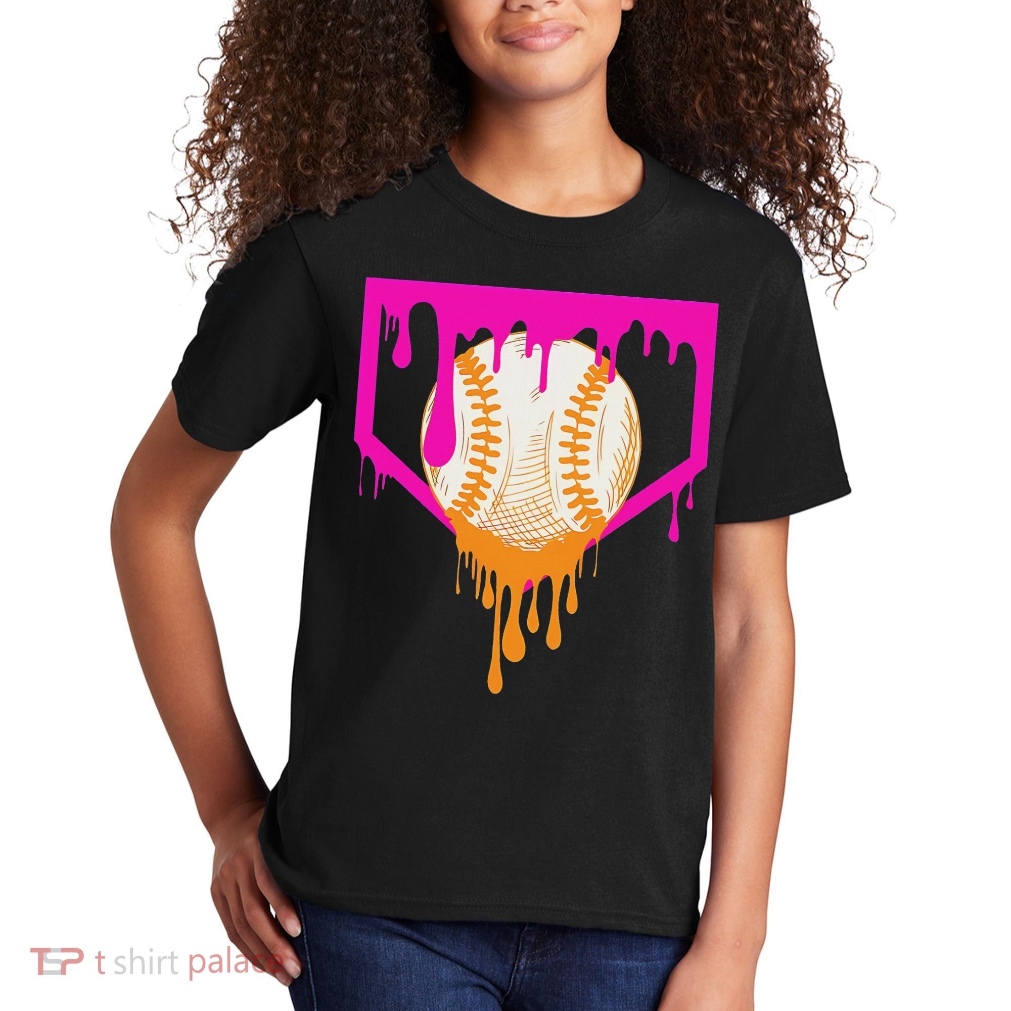 Baseball Drip For Ice Cream Drip Baseball Kids T-Shirt