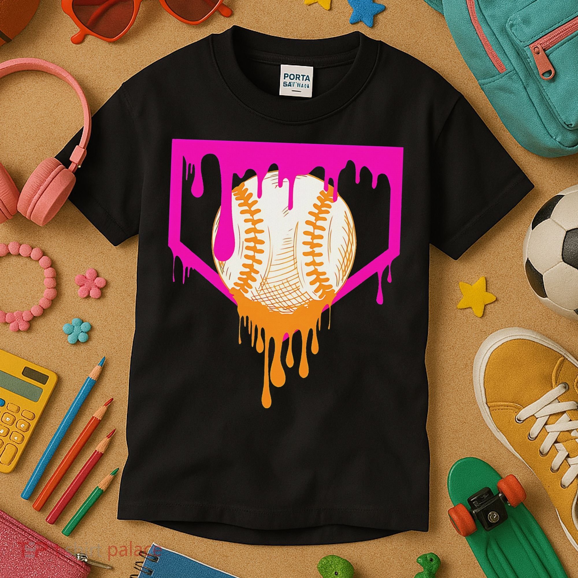 Baseball Drip For Ice Cream Drip Baseball Kids T-Shirt
