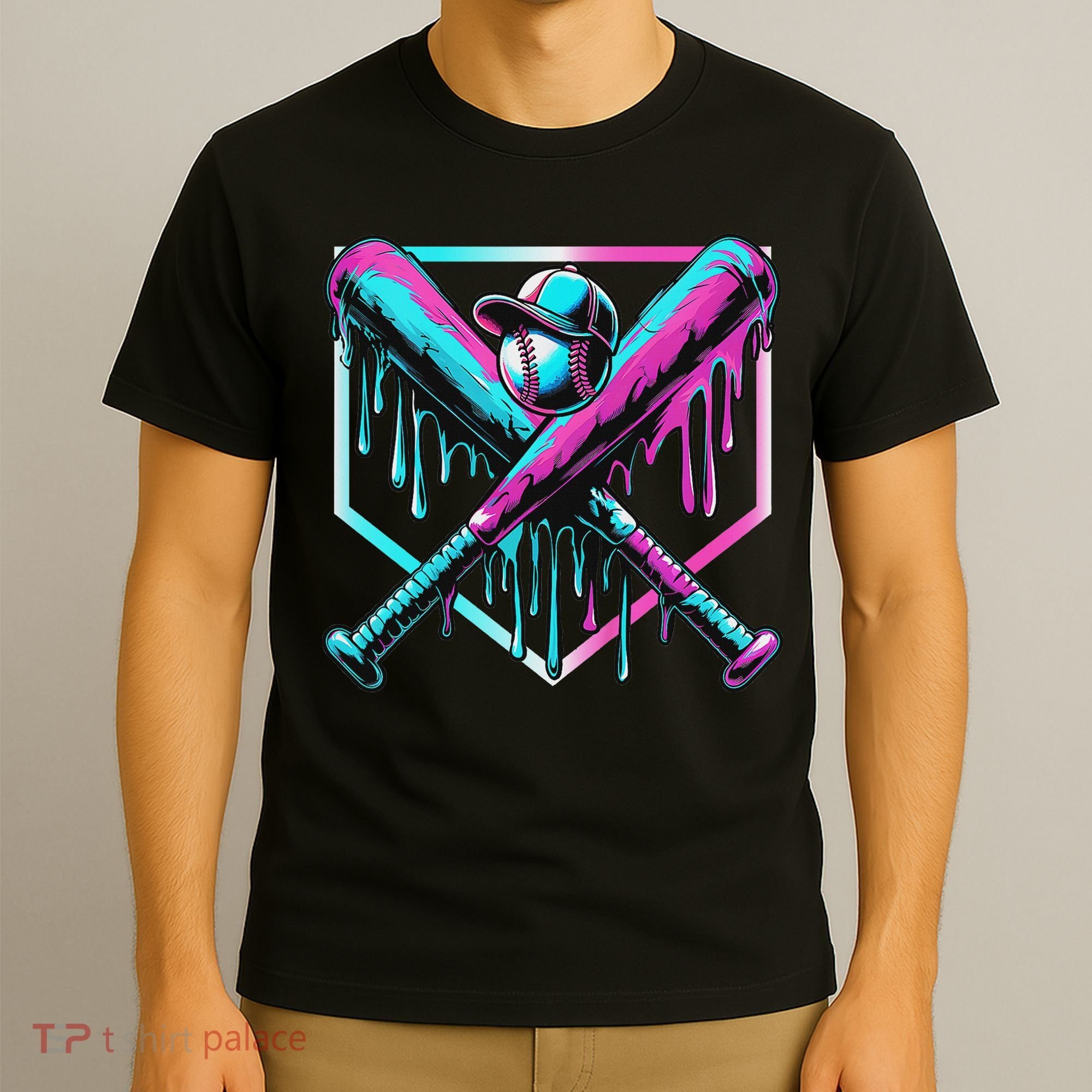 Baseball Drip For Ice Cream Drip Baseball T-Shirt