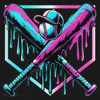Baseball Drip For Ice Cream Drip Baseball Button thumb 1