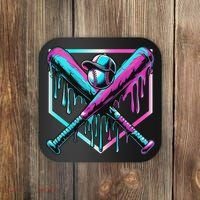 Baseball Drip For Ice Cream Drip Baseball Coaster thumb 0