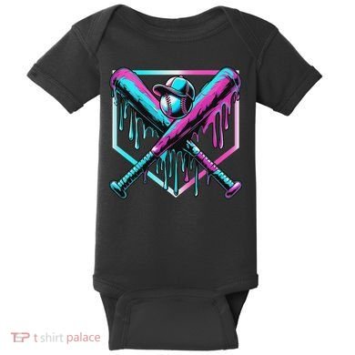 Baseball Drip For Ice Cream Drip Baseball Baby Bodysuit