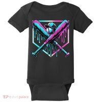 Baseball Drip For Ice Cream Drip Baseball Baby Bodysuit thumb 0