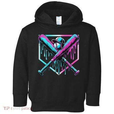 Baseball Drip For Ice Cream Drip Baseball Toddler Hoodie