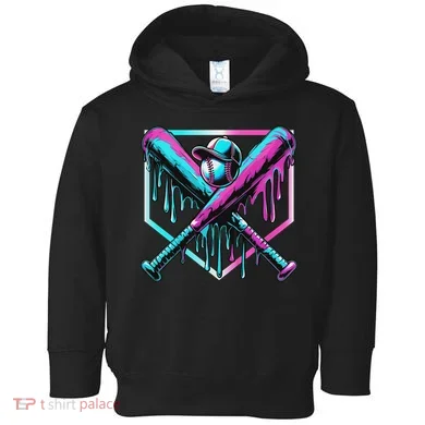 Baseball Drip For Ice Cream Drip Baseball Toddler Hoodie