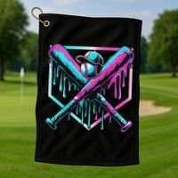 Baseball Drip For Ice Cream Drip Baseball Golf Towel thumb 1