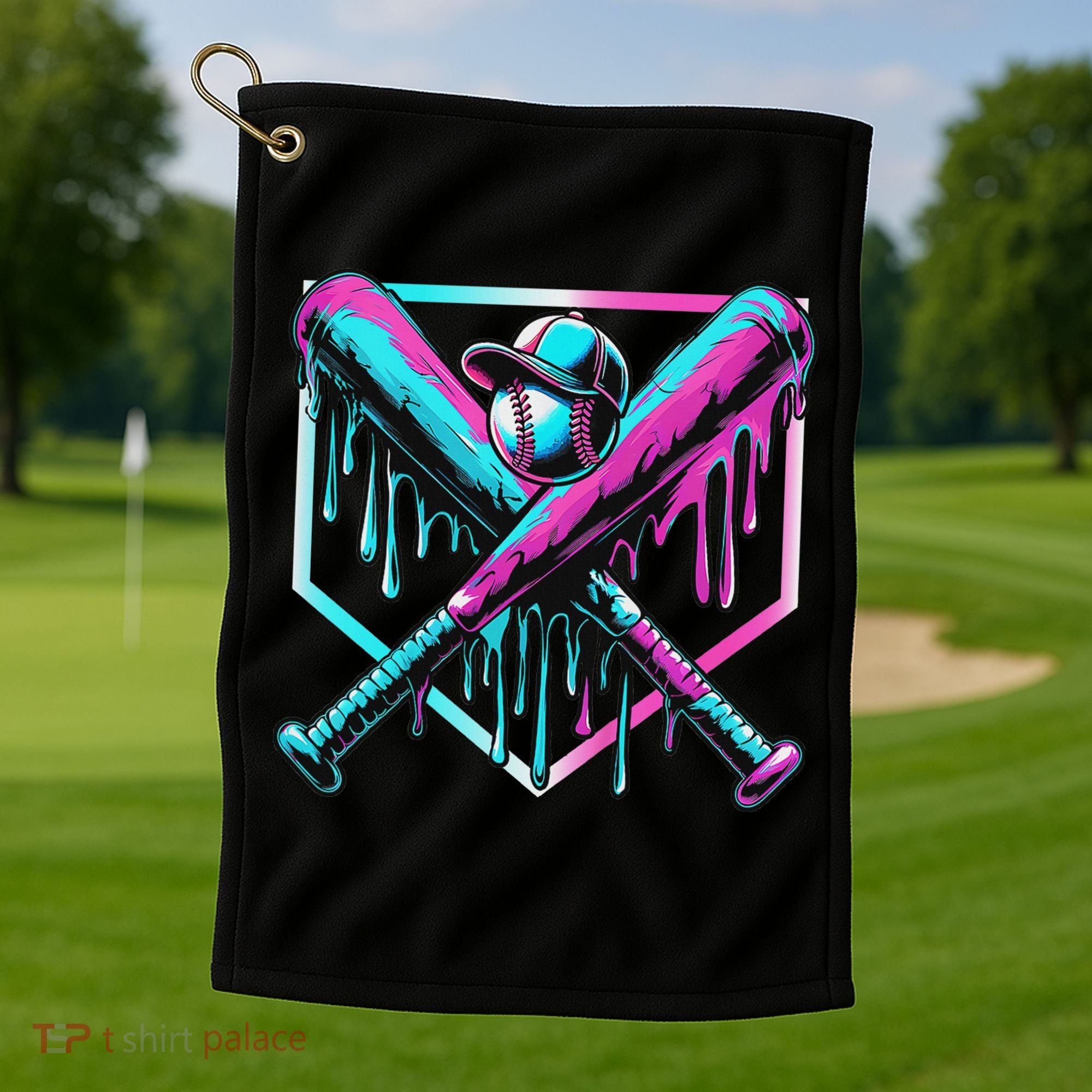 Baseball Drip For Ice Cream Drip Baseball Golf Towel