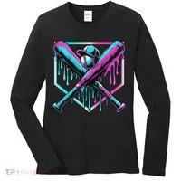 Baseball Drip For Ice Cream Drip Baseball Women's Long Sleeve Shirt thumb 0