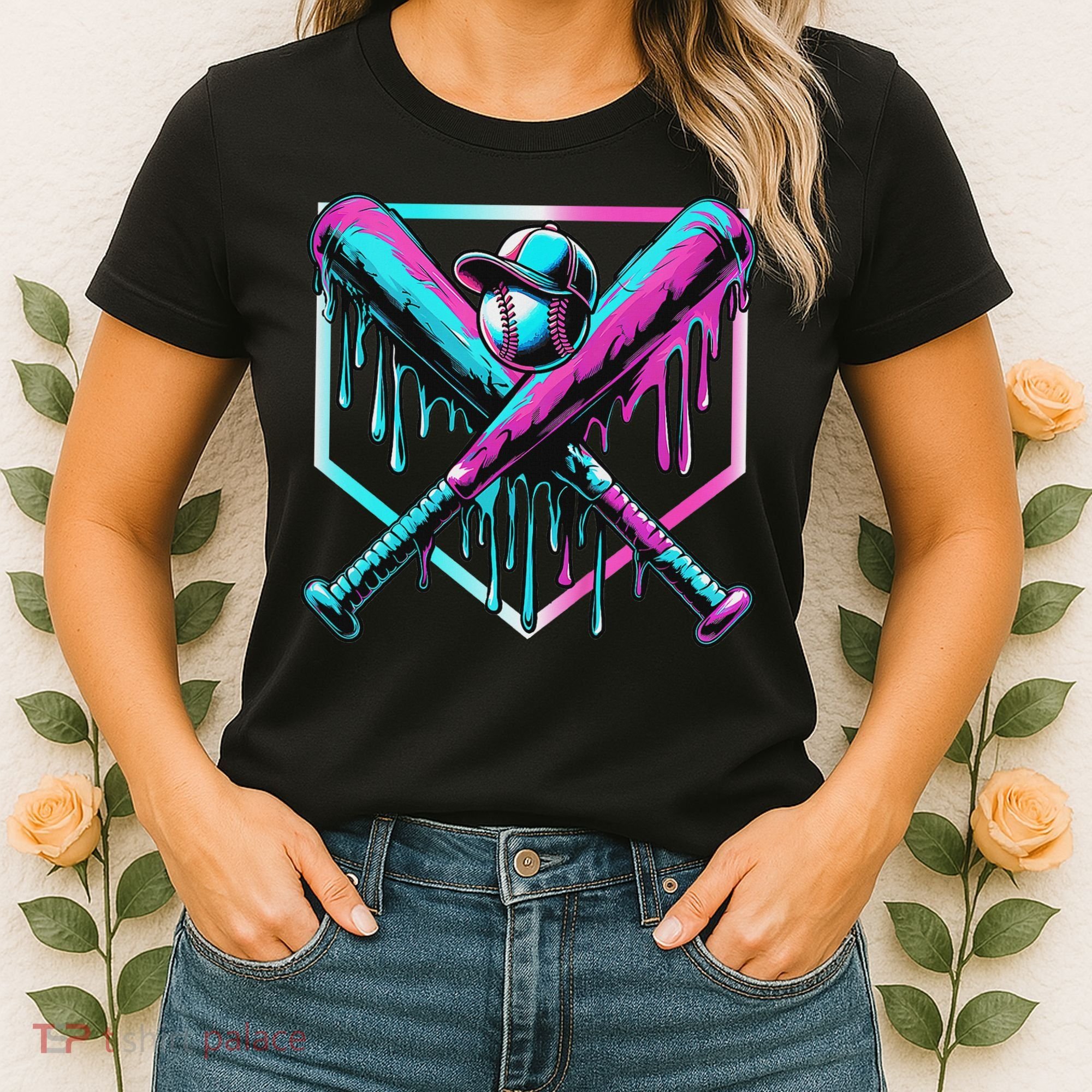 Baseball Drip For Ice Cream Drip Baseball Women's T-Shirt