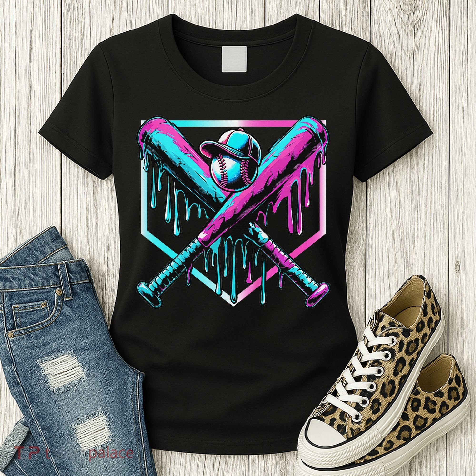 Baseball Drip For Ice Cream Drip Baseball Women's T-Shirt