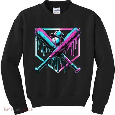 Baseball Drip For Ice Cream Drip Baseball Kids Sweatshirt