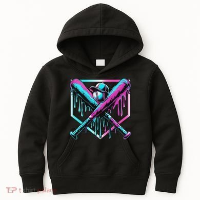 Baseball Drip For Ice Cream Drip Baseball Kids Hoodie