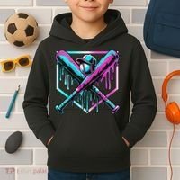 Baseball Drip For Ice Cream Drip Baseball Kids Hoodie thumb 2