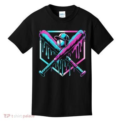 Baseball Drip For Ice Cream Drip Baseball Kids T-Shirt