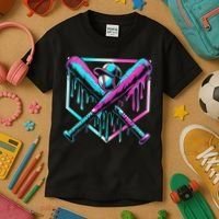Baseball Drip For Ice Cream Drip Baseball Kids T-Shirt thumb 3