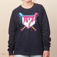 Baseball Drip For Boys Ice Cream Drip Baseball Women's Sweatshirt thumb 0