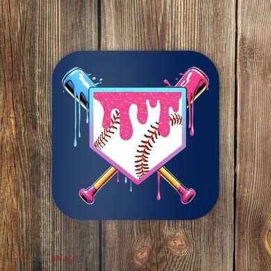 Baseball Drip For Boys Ice Cream Drip Baseball Coaster