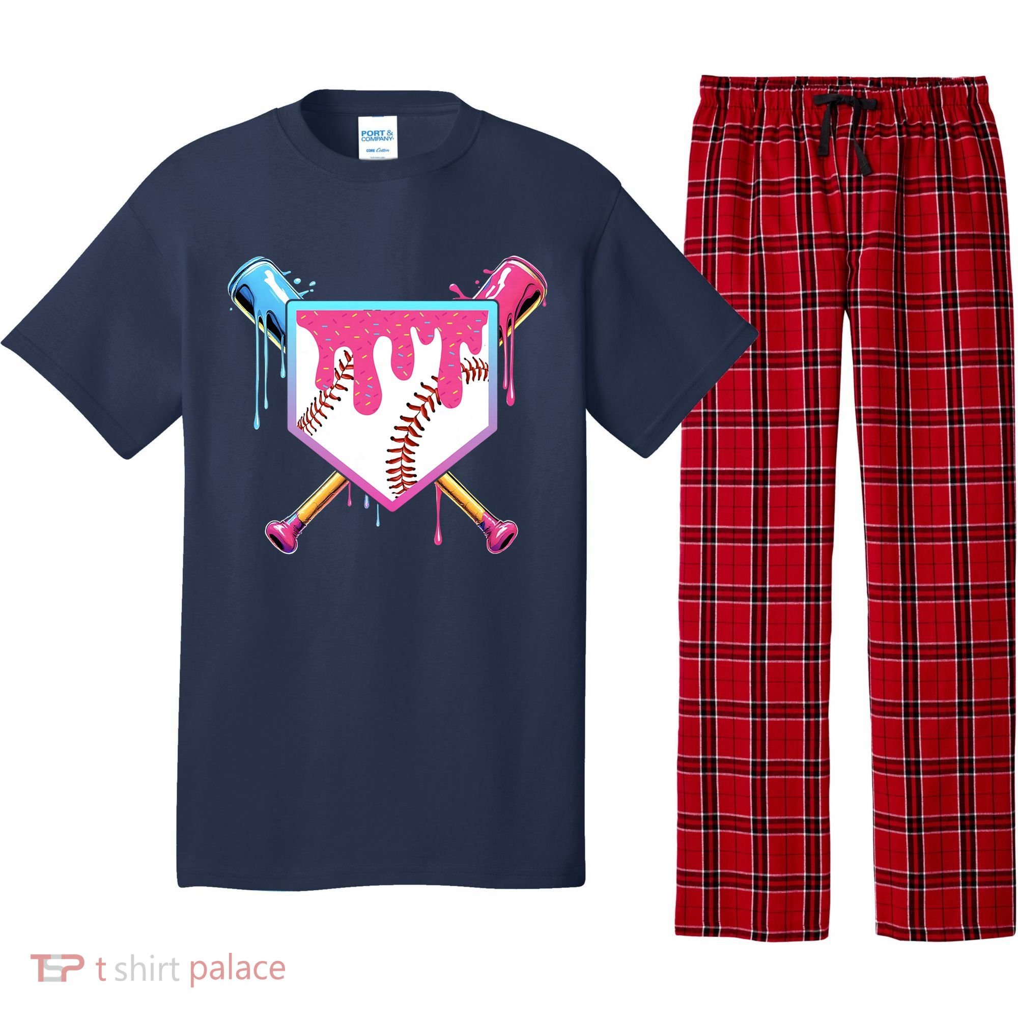 Baseball Drip For Boys Ice Cream Drip Baseball Pajama Set