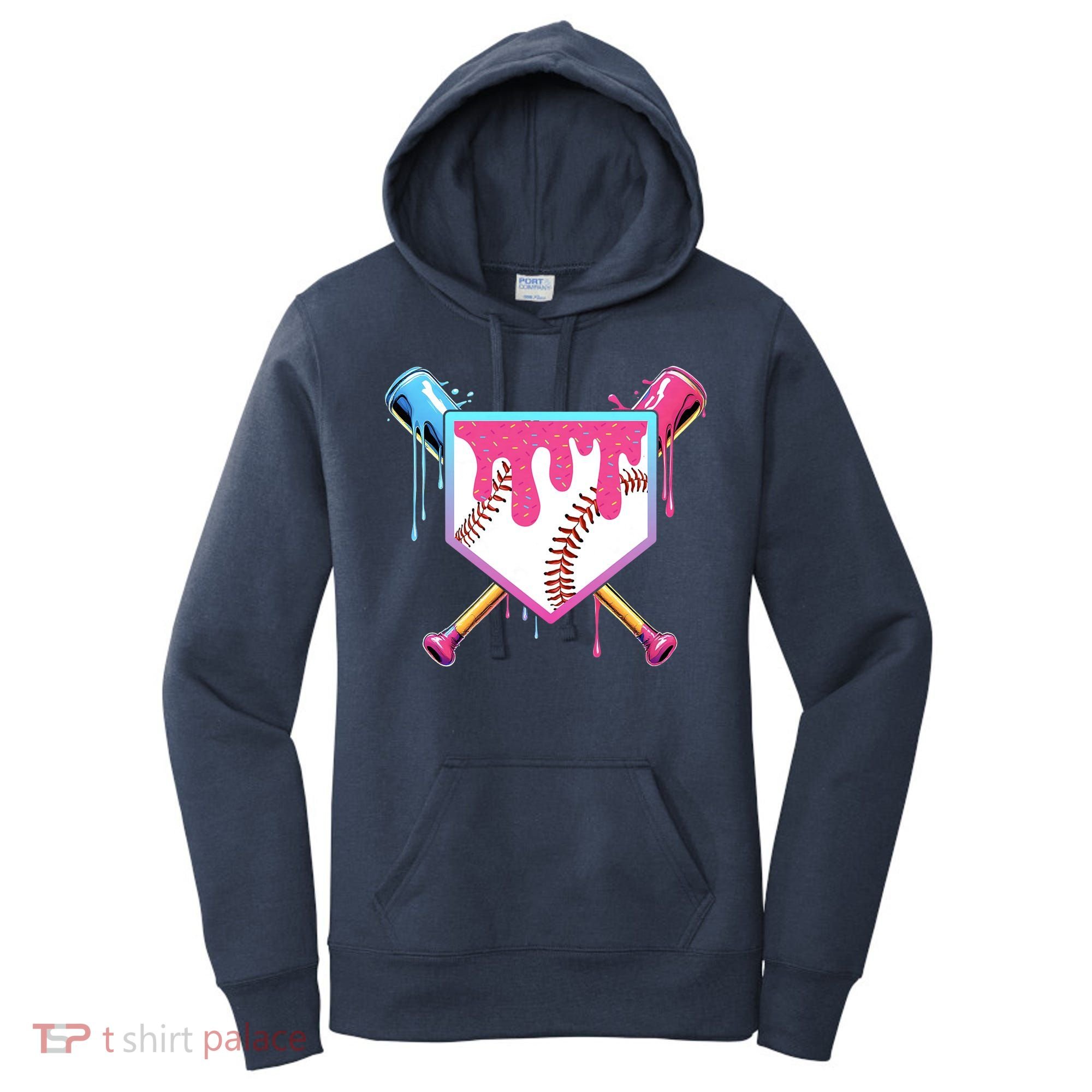Baseball Drip For Boys Ice Cream Drip Baseball Women's Hoodie